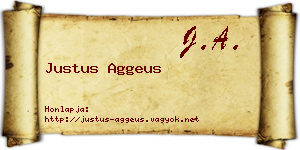 Justus Aggeus névjegykártya